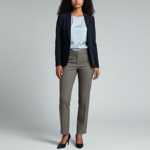 Halogen Taylor Fit Straight Leg Pants Size 10 Geometric Career Work